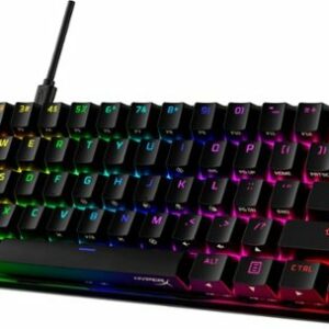 HyperX - Alloy Origins 60% Wired Mechanical Linear Red Switch Gaming Keyboard and RGB Back Lighting - Black