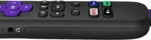 Voice Remote Pro – Rechargeable Remote with TV Controls for Roku Players, Roku TV, and Roku Streambars - Black