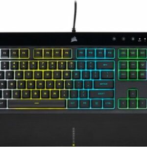 CORSAIR - K55 RGB Pro Full-size Wired Dome Membrane Gaming Keyboard with Elgato Stream Deck Software Integration - Black