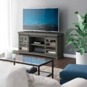 Bell'O - Sliding Barn Door TV Stand for Most Flat Screen TV’s up to 65" - Crete Oak