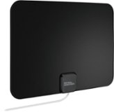 Best Buy essentials™ - Thin Indoor HDTV Antenna - 35 Mile Range - Black/White