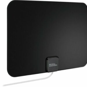 Best Buy essentials™ - Thin Indoor HDTV Antenna - 35 Mile Range - Black/White