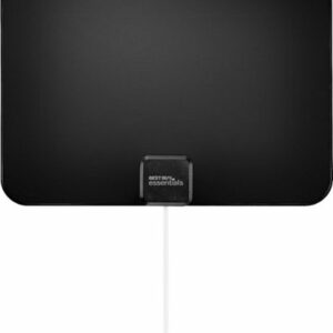 Best Buy essentials™ - Thin Indoor HDTV Antenna - 35 Mile Range - Black/White