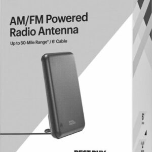 Best Buy essentials™ - AM/FM Amplified Indoor Radio Antenna - Black