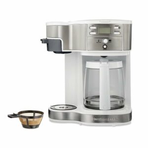 Hamilton Beach - 2-Way Programmable 12 Cup and Single-Serve Coffee Maker - WHITE