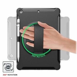 SaharaCase - Protection Hand Strap Series Case for Apple iPad 10.2" (8th Generation 2020 and 9th Generation 2021) - Black