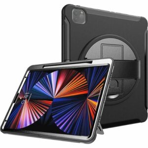 SaharaCase - PROTECTION Hand Strap Series Case for Apple iPad Pro 12.9" (4th,5th, and 6th Gen 2020-2022) - Black