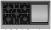 Fisher & Paykel - 48 in Professional LP Gas Rangetop 5 Burners with Griddle - Stainless Steel