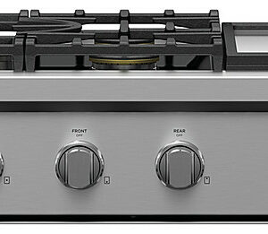 Fisher & Paykel - 48 in Professional LP Gas Rangetop 5 Burners with Griddle - Stainless Steel