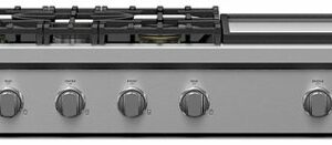 Fisher & Paykel - 48 in Professional LP Gas Rangetop 5 Burners with Griddle - Stainless Steel