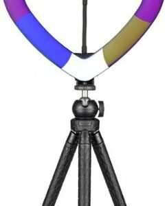 Sunpak - 10" Heart-Shaped Rainbow Vlogging Kit with Bluetooth Remote - Black