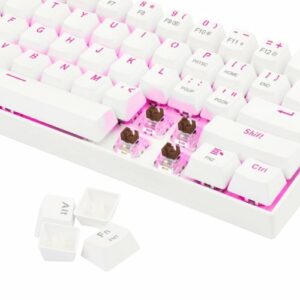 REDRAGON - K630W Dragonborn TKL Wired Gaming Mechanical Brown Switch Keyboard with Backlighting - White