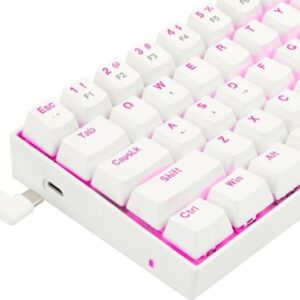 REDRAGON - K630W Dragonborn TKL Wired Gaming Mechanical Brown Switch Keyboard with Backlighting - White