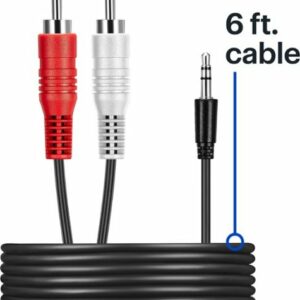 Best Buy essentials™ - 6' 3.5 mm to Stereo Audio RCA Cable - Black