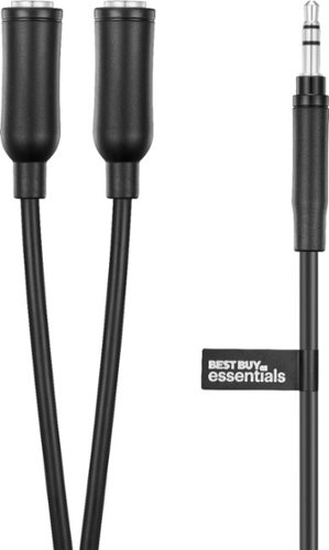 Best Buy essentials™ - 6" 2-Way Audio Splitter - Black