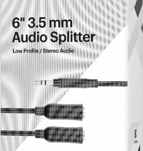 Best Buy essentials™ - 6" 2-Way Audio Splitter - Black