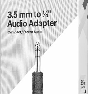 Best Buy essentials™ - Female 3.5 mm to Male 1/4" Audio Adapter - Black