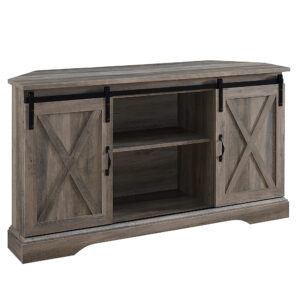 Walker Edison - Modern Farmhouse TV Stand for TVs up to 58” - Grey Wash