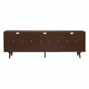 Walker Edison - Mid Century Modern 3 Drawer Solid Wood Console for TVs up to 80" - Walnut