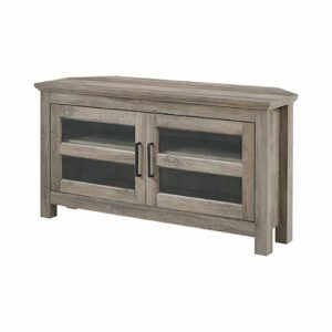 Walker Edison - Transitional Modern Farmhouse Wood Corner TV Stand for TVs up to 50" - Grey Wash