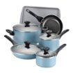 Farberware - Dishwasher Safe Aluminum Nonstick Cookware Pots and Pans Set 15-Piece - Aqua