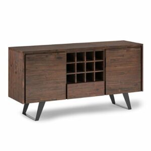 Simpli Home - Lowry Sideboard Buffet with Wine Rack - Distressed Charcoal Brown