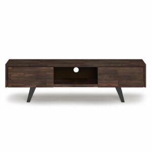 Simpli Home - Lowry 72 inch TV Media Stand - Distressed Charcoal Brown