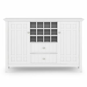 Simpli Home - Bedford Sideboard Buffet and Wine Rack - White