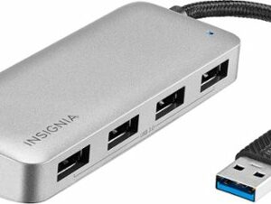 Insignia™ - 4-Port USB 3.0 Hub - Gray