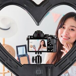 Sunpak - 19" Heart-Shaped Rainbow Vlogging Kit with Bluetooth Remote