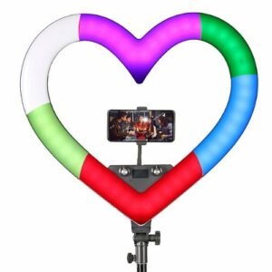 Sunpak - 19" Heart-Shaped Rainbow Vlogging Kit with Bluetooth Remote