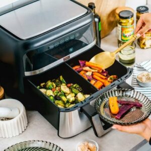 Bella Pro Series - 9-qt. Digital Air Fryer with Dual Flex Basket - Stainless Steel