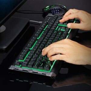 ENHANCE - Infiltrate  Full-size Wired Membrane Hybrid Mechanical Gaming  with Soundwave LED Keyboard - Black