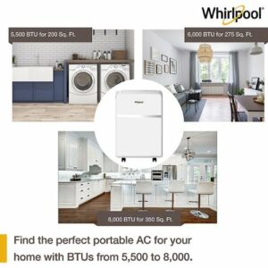 Whirlpool - 200 Sq. Ft Portable Air Conditioner - White