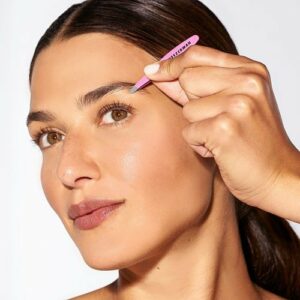 Tweezerman - Mini Oval Slant and Point Tweezer - Pink/Lilac