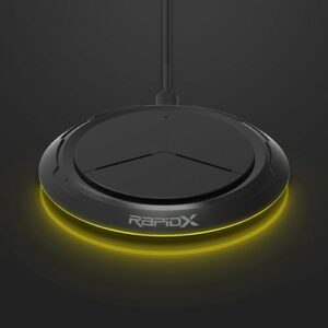 RapidX - Prismo RGB 10W Qi Certified Wireless Charging Pad for Android/iPhone/AirPods - Black