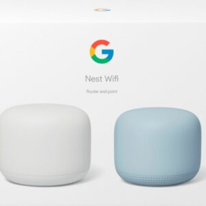 Google - Geek Squad Certified Refurbished Nest Wifi AC2200 Mesh System Router and Point (2-Pack) - Mist