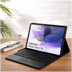 SaharaCase - Keyboard Case with Mouse Pad for Samsung Galaxy Tab S8 Plus and S7 FE - Black