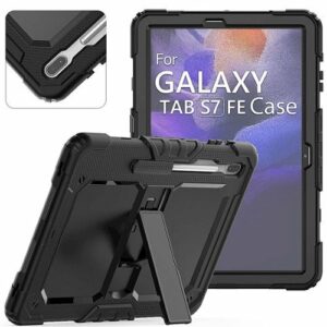 SaharaCase - DEFENSE Series Case for Samsung Galaxy Tab S7 FE and Tab S8 Plus - Black