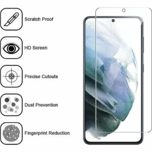 SaharaCase - ZeroDamage Ultra Strong+ Tempered Glass Screen Protector for Samsung Galaxy S21 FE 5G - Clear