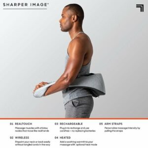 Sharper Image - Realtouch Shiatsu Massager - Grey