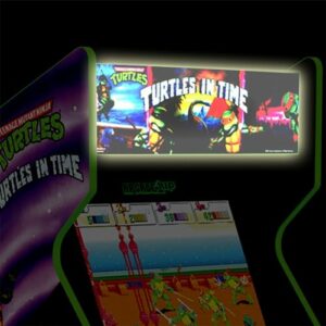 Arcade1Up - Turtles In Time Arcade with Stool, Riser, Lit Deck & Lit Marquee