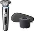 Philips Norelco - 9500 Rechargeable Wet/Dry Electric Shaver with Quick Clean, Travel Case, and Pop up Trimmer - Silver