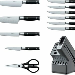 Ninja - Foodi NeverDull Premium 12-Piece Knife Block Set with Built-in Sharpener System - Black & Silver