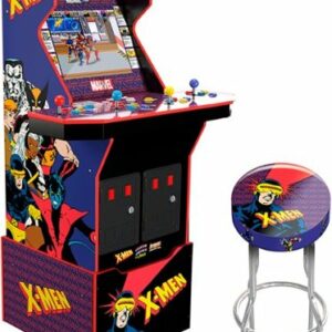 Arcade1Up - X-Men Arcade with Stool, Riser, Lit Deck & Lit Marquee - Multi