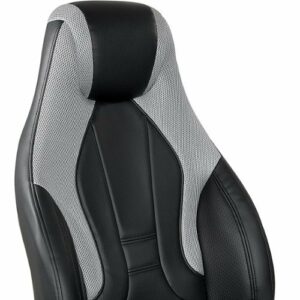 OSP Home Furnishings - Commander Gaming Chair in Black Faux Leather and Grey Accents - Gray