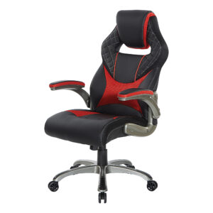 OSP Home Furnishings - Oversite Gaming Chair in Faux Leather - Red