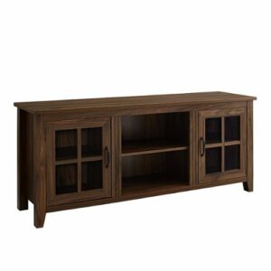 Walker Edison - 58” Farmhouse 2 Door TV Stand for TVs up to 65” - Dark brown