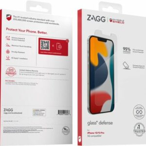 ZAGG - InvisibleShield Glass+ Defense Screen Protector for Apple iPhone 13/13 Pro