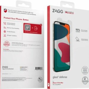 ZAGG - InvisibleShield Glass+ Defense Screen Protector for Apple iPhone 13 Pro Max